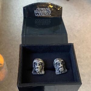 Star Wars Black and Silver Chewbacca Cuff Links